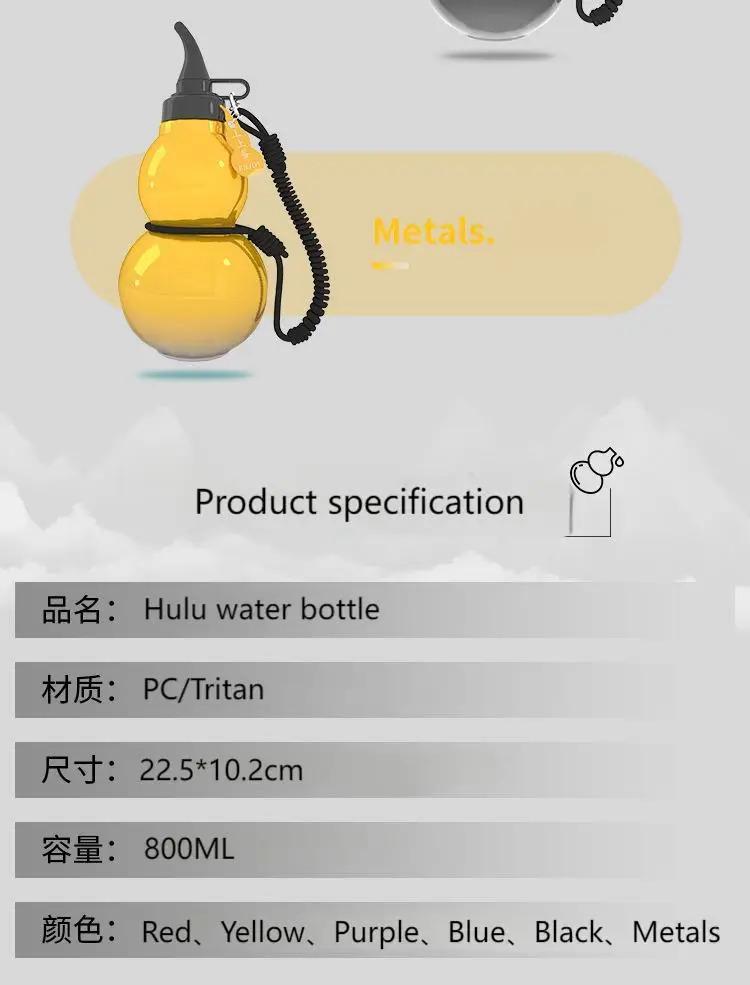Product Introduction of Eco-Friendly 800ml BPA FREE Gym Clear Tritan Drinking Plastic Sports Water Bottle with Gourd shape Black Myth: Wukong Drinkware Tumbler 8