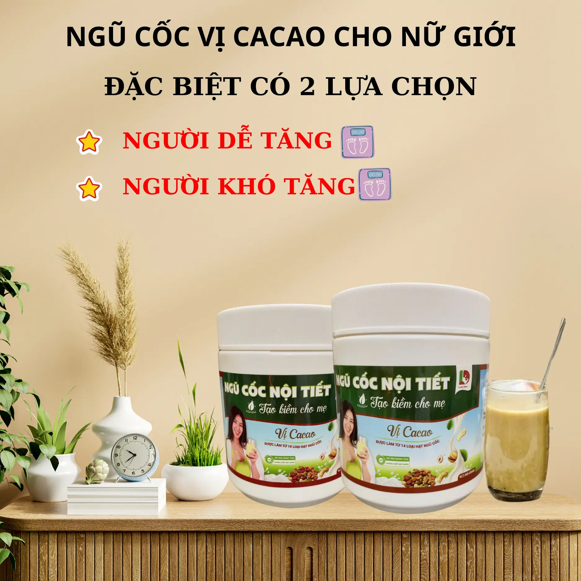 Ngũ cốc Lucky - Baby vị Cacao cho nữ giới Food ngucoc ngu co can kieng