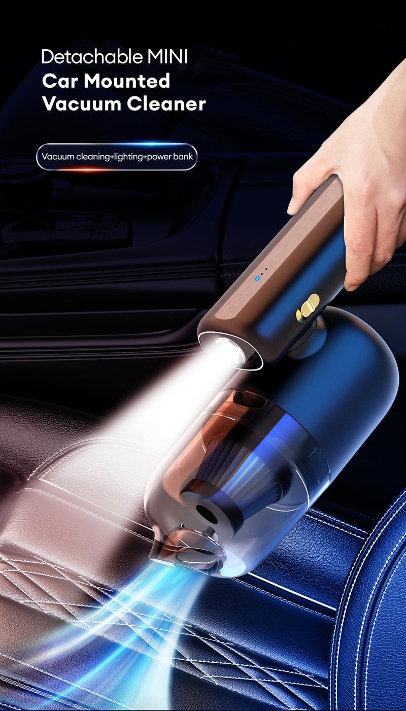 Product Introduction of Wireless Vacuum Cleaner Car Mini Inflatable Vacuum Cleaner Lighting Power Bank Portable and Compact Folding Powerful Handheld Air Pump 0