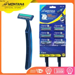 MONTANA 3 Razor Blades Stainless Alat Cukur 2 Mata Pisau 118m Perfection Shaving TRZ-2B
