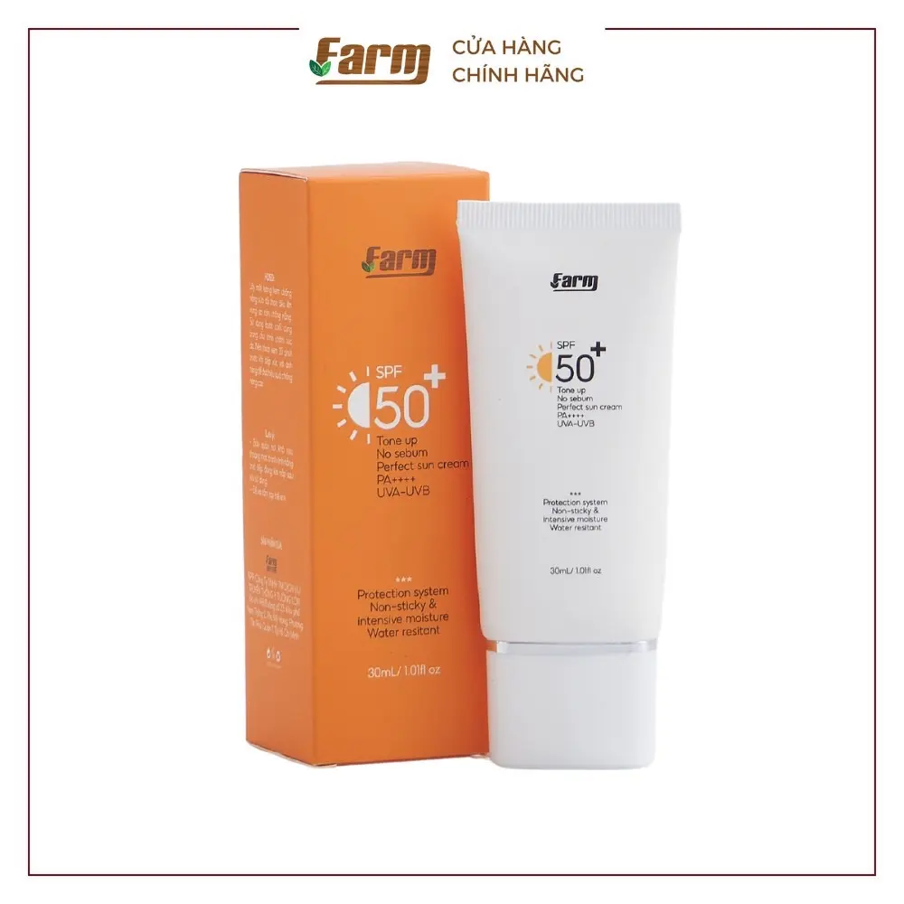 Kem Chống Nắng Nâng Tone Farm SPF 50+ 30ml Sunscreen