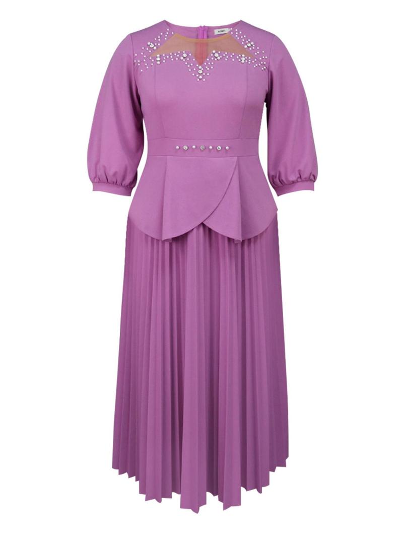 Product Introduction of 【Plus Size】 Glitter Party Dress, Elegant A Line Dress for Party Evening Formal Occasions, Women's Clothes for All Seasons 5