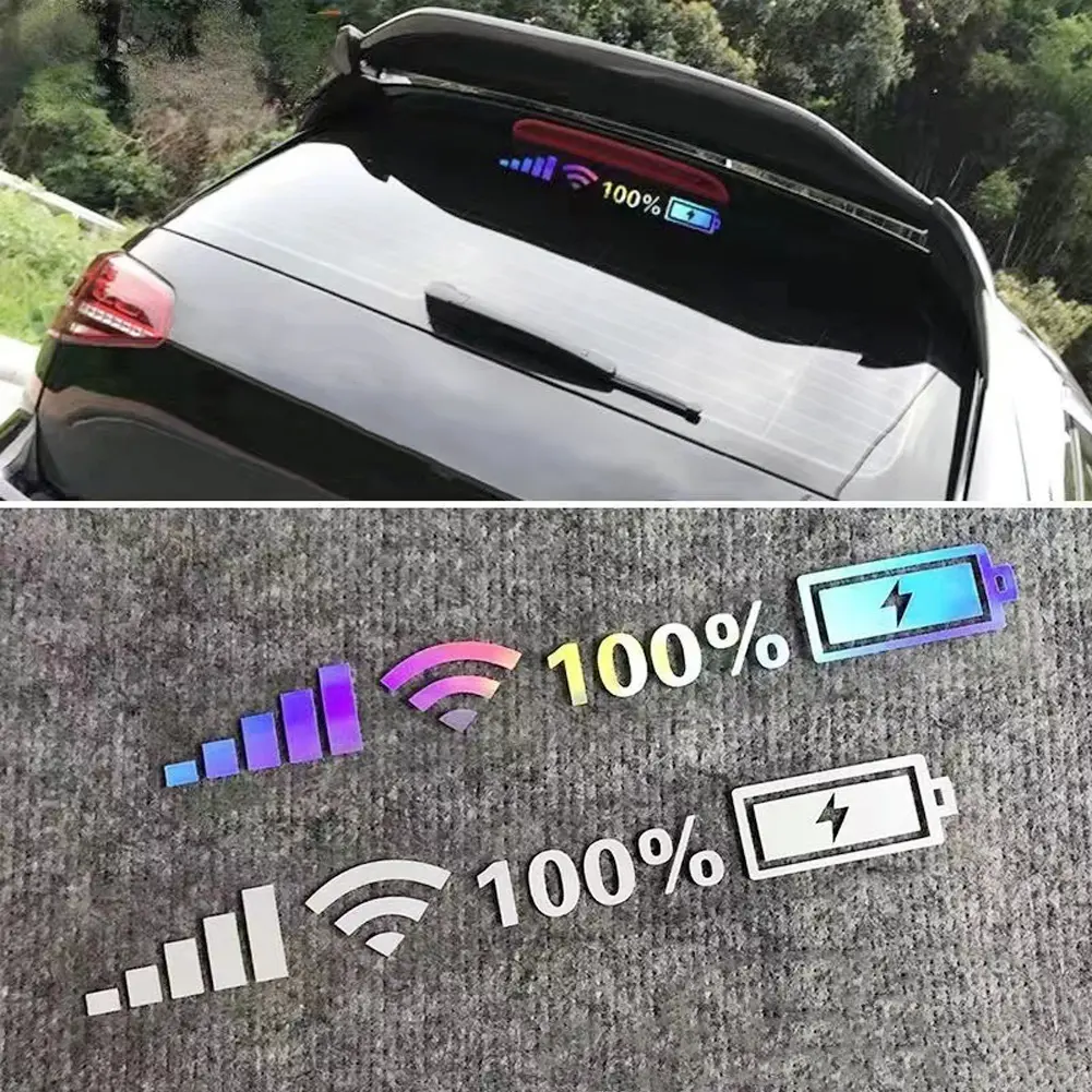 EF 26x3cm/35x4cm/45x5cm Car Vinyl Reflective Stickers 100% Wifi Battery Level Signal Decals Decor For Auto Decor Home #444037