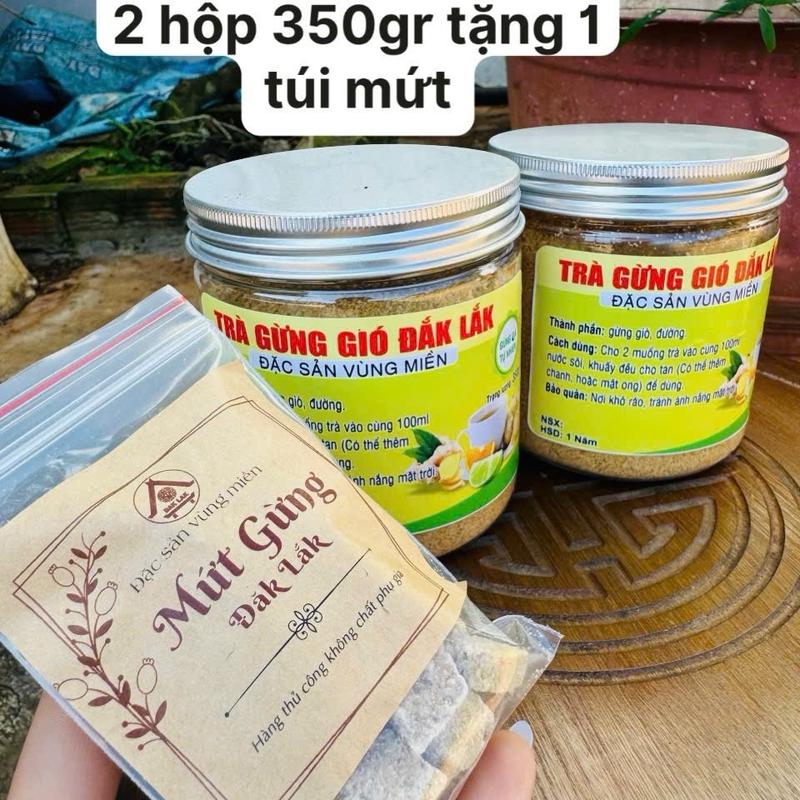 trà Gừng Gió Đường Phèn Combo 2 hộp  700gr tặng Mứt Gừng Viên 100gr tăng hệ miễn dịch,giải cảm,tốt hệ tiêu hoá,đõ đau xương khớp,giảm đau bụng kinh,giảm ho kháng viên họng
