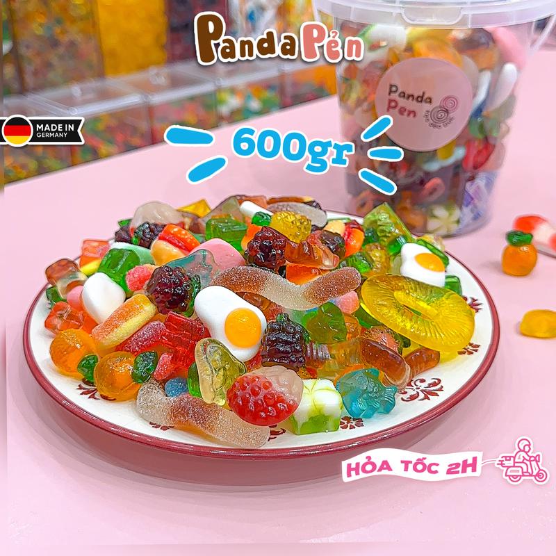 Kẹo dẻo thương hiệu Đức ăn Vặt Panda Pẻn mix sẵn 46 vị không chảy nước thương hiệu Đức chính hãng