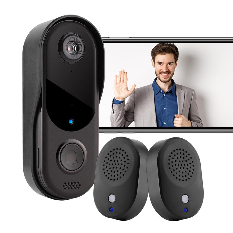 Smart Camera Doorbell, 2.4G Hz WiFi Smart Visual Doorbell with 2 USB Chime, High Speed Capture Waterproof Camera Doorbell with Two-way Voice Call 0