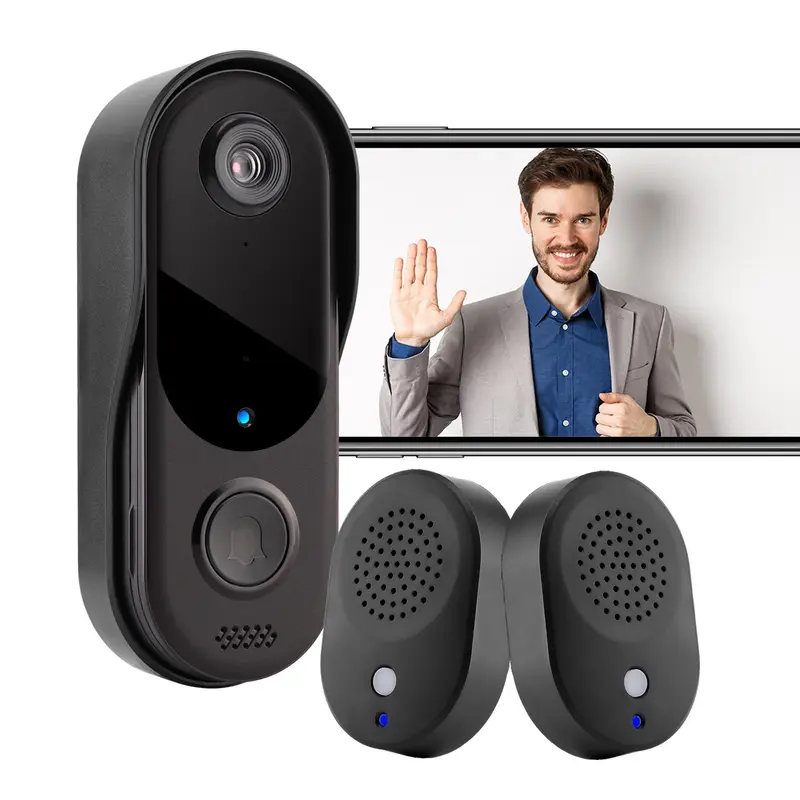 Smart Camera Doorbell, 2.4G Hz WiFi Smart Visual Doorbell with 2 USB Chime, High Speed Capture Waterproof Camera Doorbell with Two-way Voice Call 0