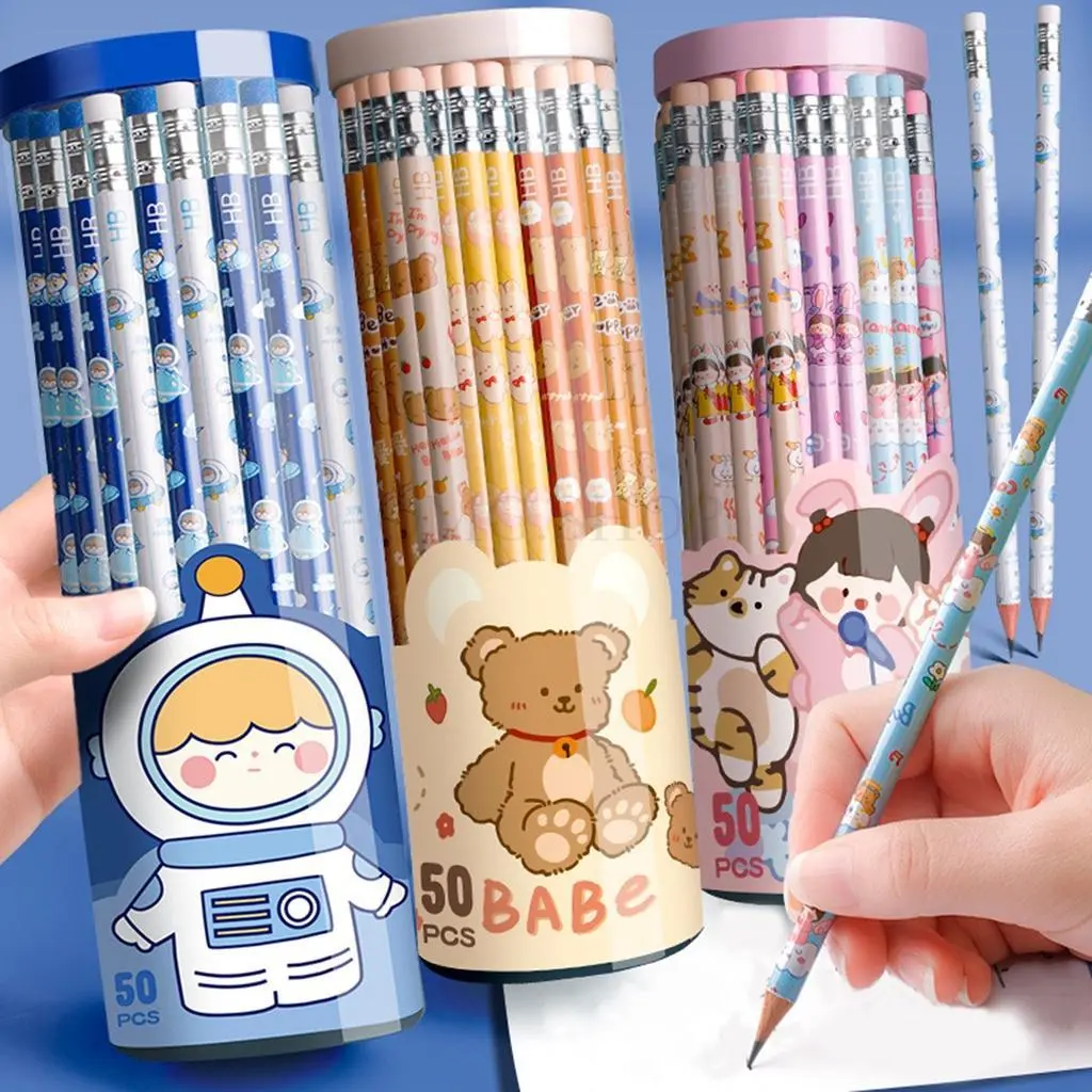 ดินสอไม้ ลายน่ารัก อุปกรณ์การเรียน เครื่องเขียน HB pencil ดินสอไม้ ดินสอหัวยางลบ เครื่องเขียนเด็ก