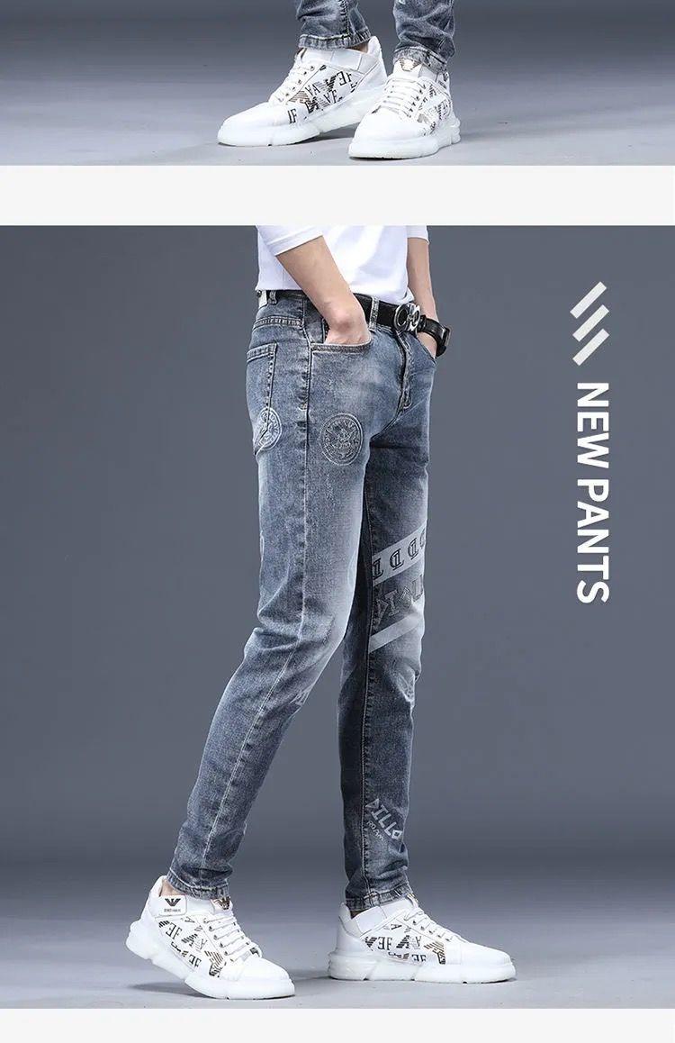 Product Introduction of Quần Dài Denim, Thời Trang Cao Cấp Của Nam Giới, In Hình Kim Cương Giả, Mỏng Vừa Vặn, Mỏng Vừa Vặn, Hàng Mới Về Thu Đông, Quần Dễ Phối Đồ Cho Nam Giới 9