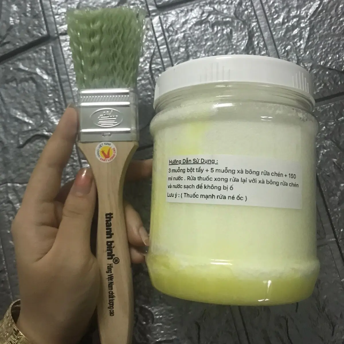 Combo Bột Rửa Tẩy Lốc Máy + Cọ