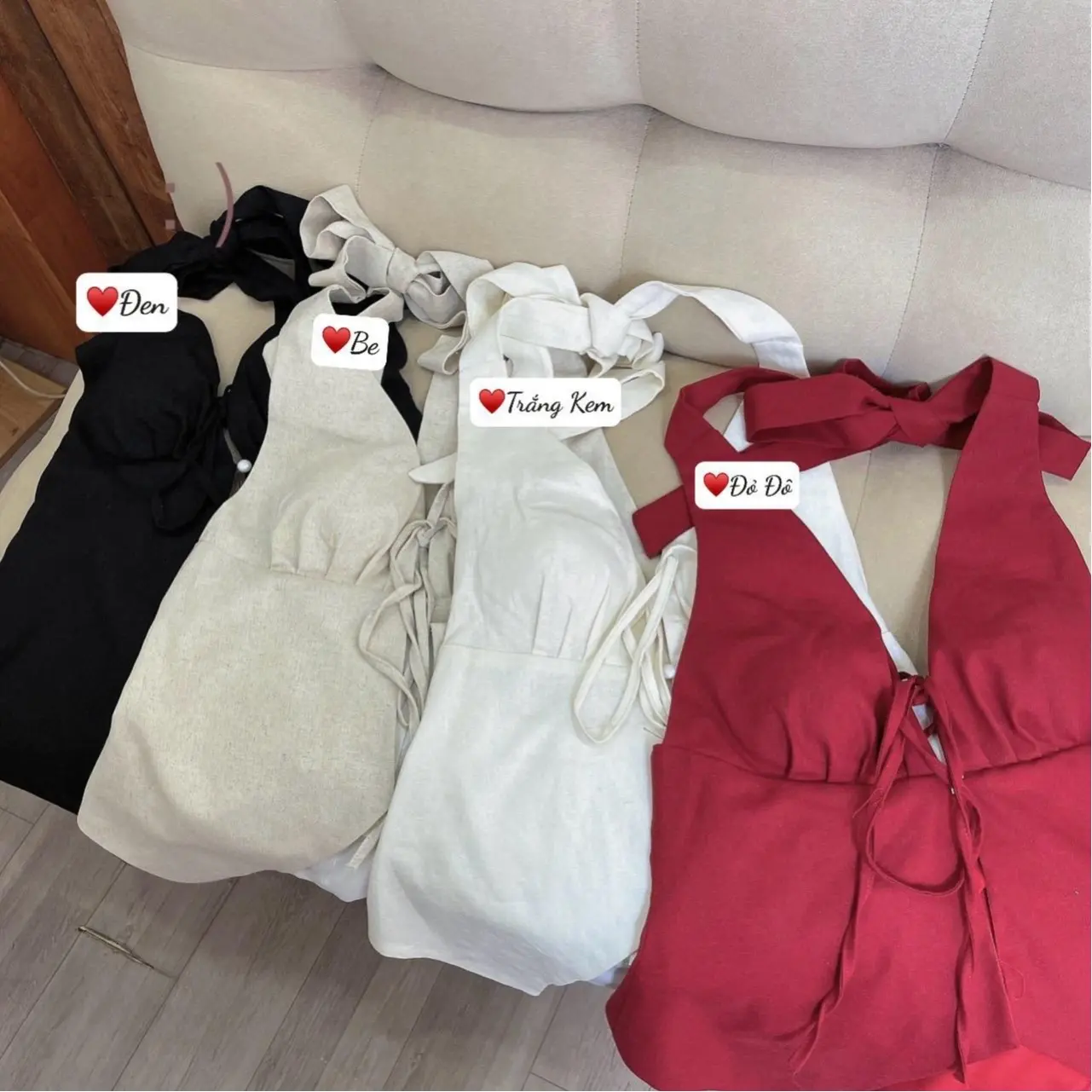 Áo cổ yếm cột nơ - Có mút ngực [Một Mẩu’s House]