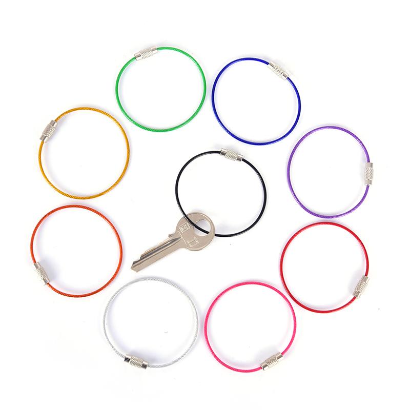 Product Introduction of Wire Keychain Keyring Circle Rope Cable Loop Screw Lock Gadget 9