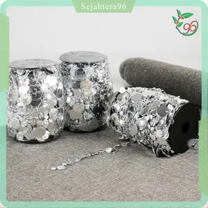 RANTAI KOIL ARTIFICIAL RUMAH PERNIKAHAN FESTIVAL RANTAI KOIN BULAT LINGKARAN ROLL 30METER RANTAI MANIK-MANIK SEQUIN EMAS GOLD SILVER BUATAN BAHAN PLASTIK TAHAN KARAT DIY UNTUK HIASAN GANTUNG PERNAK-PERNIK TIRAI PERHIASAN KERAJINAN DEKORASI PESTA