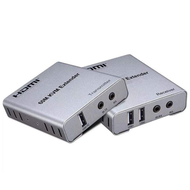 Product Introduction of 60M USB KVM HDMI Extender 1080P over CAT5e Cat6 RJ45 Ethernet Cable Audio Video Transmitter Receiver Signal Extension Converter 28