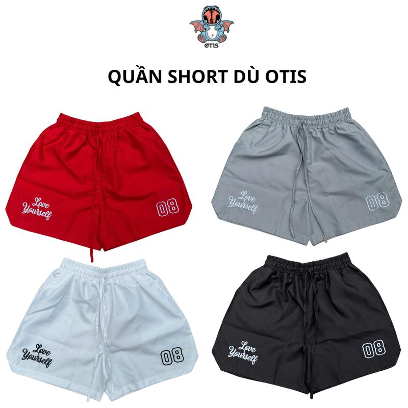 Quần short dù local brand Otis Club thêu form trên gối dây dài chất liệu nylon  mỏng nhẹ - Quần short dù Otis Club Menswear Nam