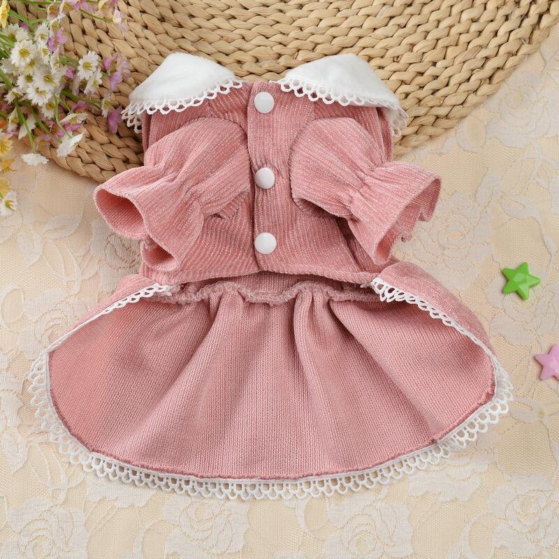 Đầm Cài Cúc Ngọc Trai, Thời Trang, Phù Hợp Cho Bé Chó 3