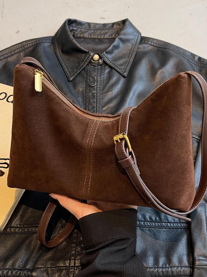 Product Introduction of Women's Solid Color Crossbody Bag, Fashionable Versatile Shoulder Bag with Adjustable Strap, Casual Trendy Versatile High-quality Daily Commuting Bag 0