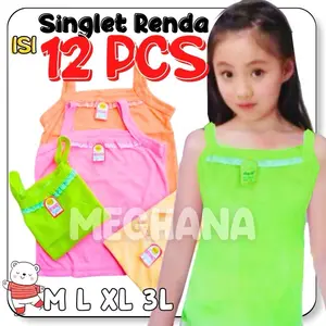 12 PCS Kaos Atasan Dalaman Perempuan Tali Kecil size M L XL XXL
