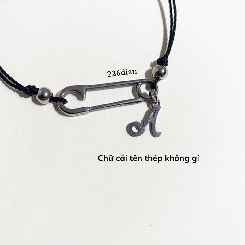 226dian Vòng tay waterproof safety pin chữ cái đầu tên 3