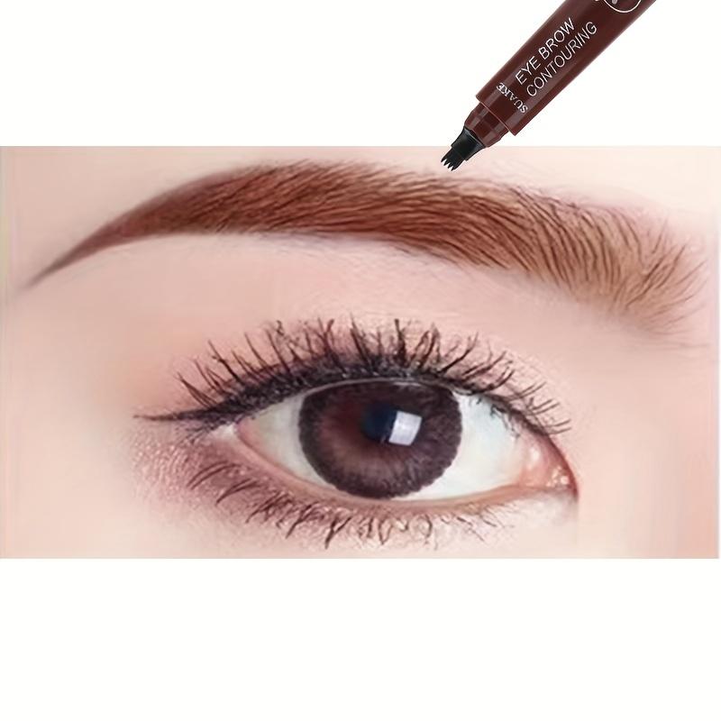 Bút Kẻ Lông Mày 4 Điểm Không Thấm Nước Lâu Trôi, 1 Chiếc, Dụng Cụ Tạo Hình Xăm Trang Điểm Mắt, 5 Lựa Chọn Màu Sắc, Để Rõ Ràng Lông Mày Tự Nhiên, Dễ Sử Dụng, Màu Xám Và Nâu, Chống Nhòe, Chống Mồ Hôi, Mỹ Phẩm 7