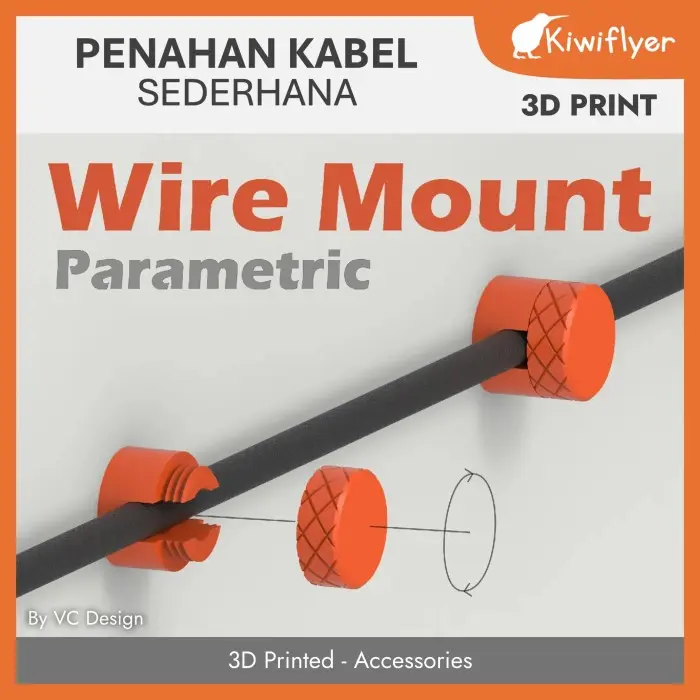 Klip / Penahan Kabel - Cable Mount / Clip / Holder - 3D Printed