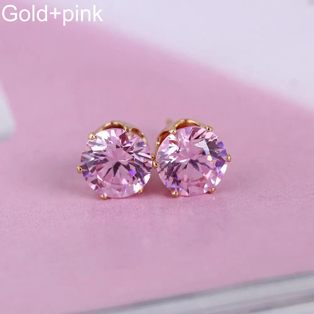 Nyvkqku- Women Fashion Jewelry Elegant Cubic Zirconia CZ Ear Stud Earrings Wedding Gift
