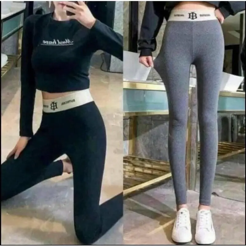Quần legging lót lông gân tăm cạp chữ B cạp cao siêu hot (video thật) 0