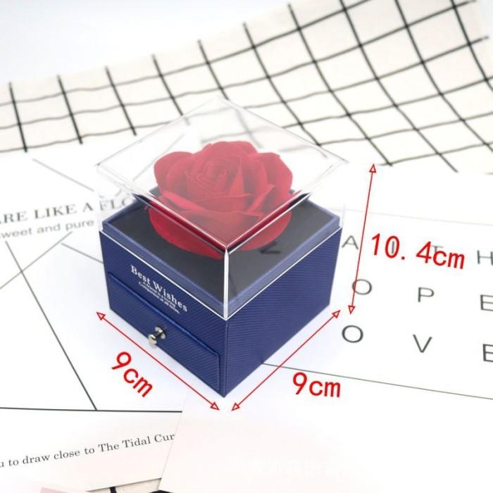 Rose Gift Box  Kotak Hadiah Diawetkan Mawar  Dengan Kalung Tangan Kalung Hadiah Set 3