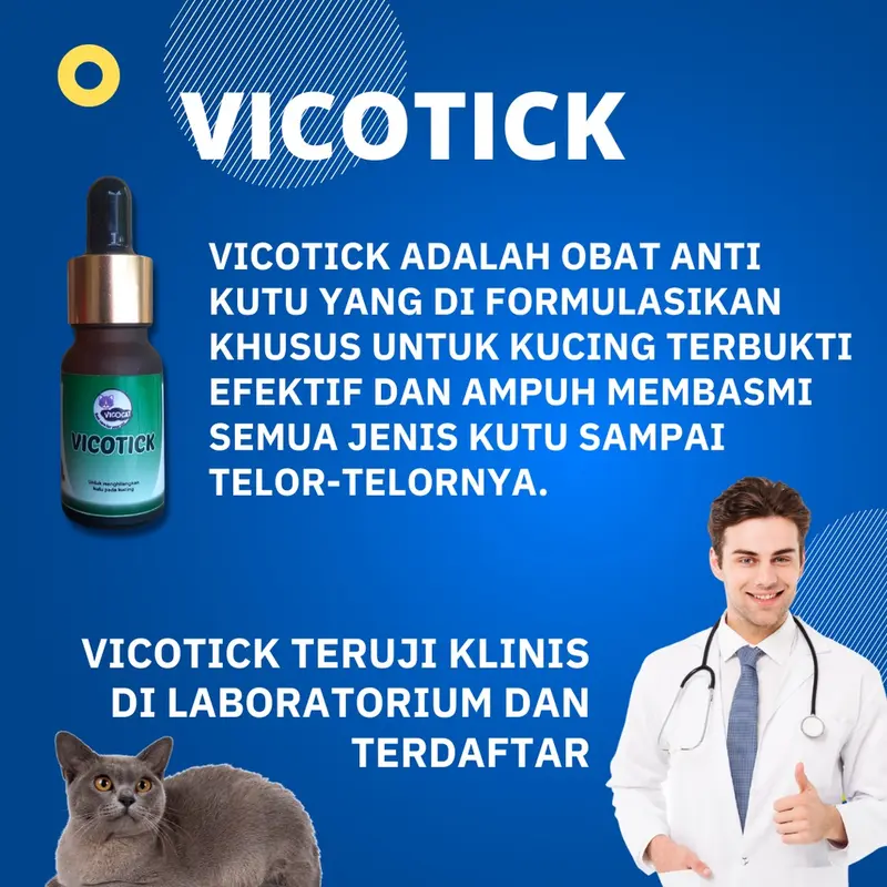 (COD) Obat Kutu Ampuh Anti Kutu Kucing Vicotick Basmi Kutu Kucing Sampai Telor-Telornya Garansi Kucing Bersih Kutu Mati 3