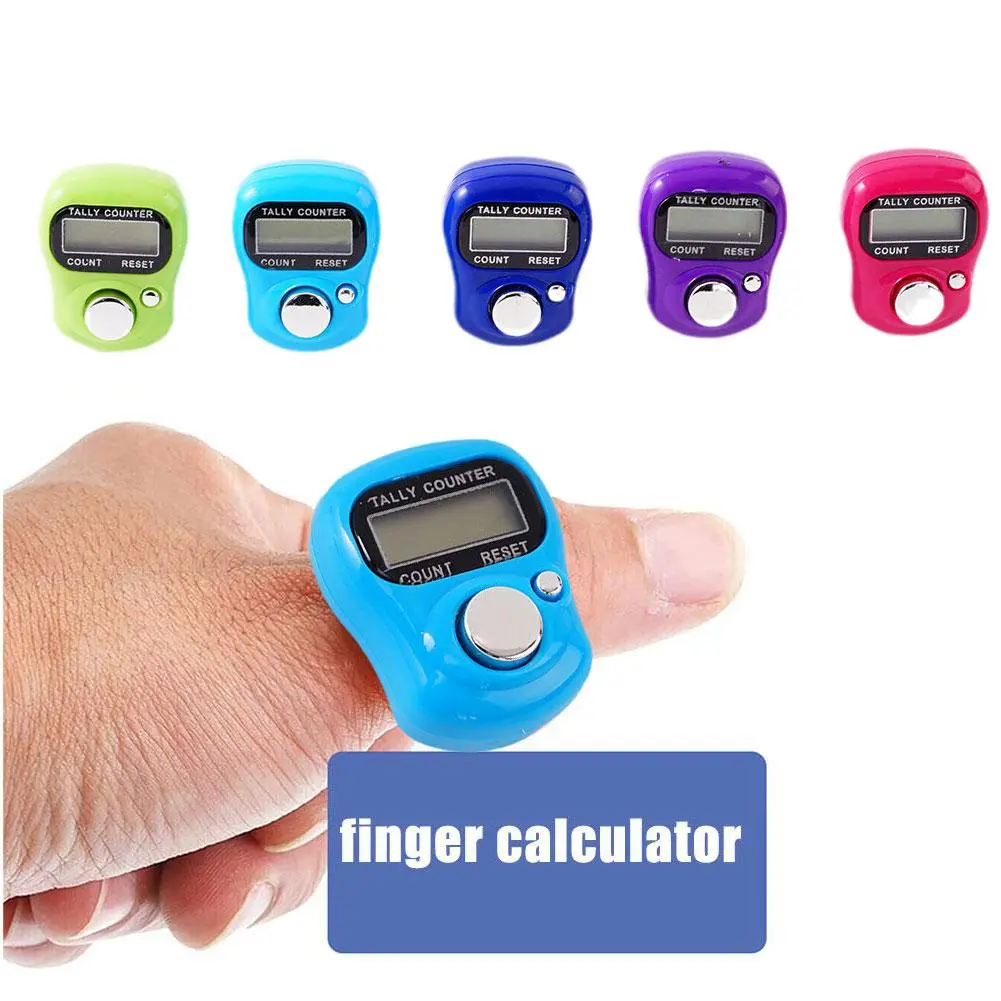 1pcs Mini Finger Calculator Electronic Digital Display Running Outdoor Skipping J8D8 Equipment U1M2