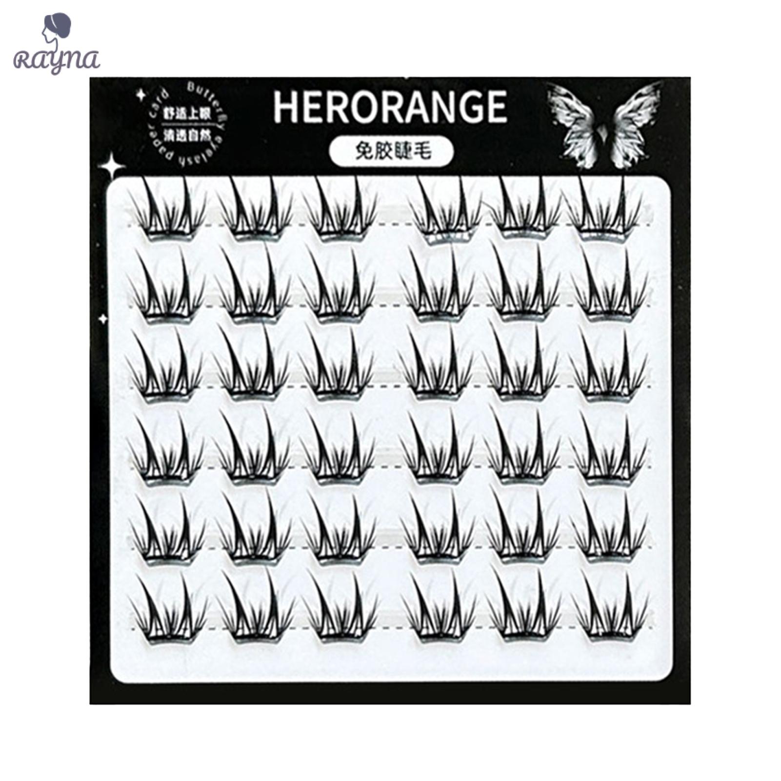 RAYNA  Bulu Mata Palsu Berbentuk Hati Tanpa Lem - Tebal, Melengkung, Tersegmentasi - Bulu Mata Alami