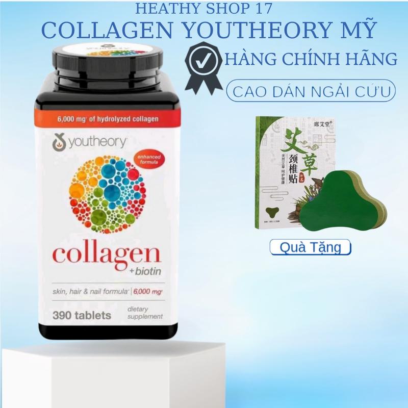 Viên uống collagen youtheory chính hãng mỹ giúp mờ thâm trắng da cải thiện vết nhăn cải thiện tóc móc hộp 390 viên