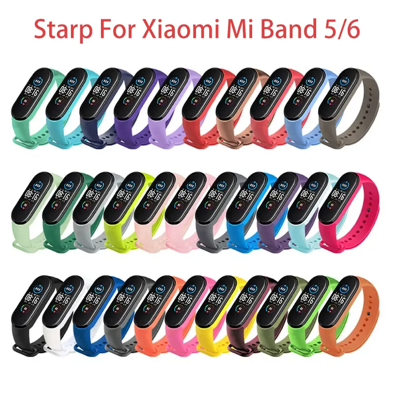 Dây Đeo Đồng Hồ, Dành Cho Xiaomi Mi Band 5 / 6, Vòng Đeo Tay Silicon, Dây Đeo Cổ Tay, Dây Đeo Cổ Tay Thay Thế, Phụ Kiện Đồng Hồ Thông Minh
