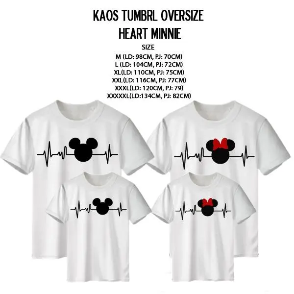 Kaos Couple Keluarga Kaos Family Ayah Ibu Anak Motif Heart Mickey Bahan Katun Combed 30s BY IMSTAR 0