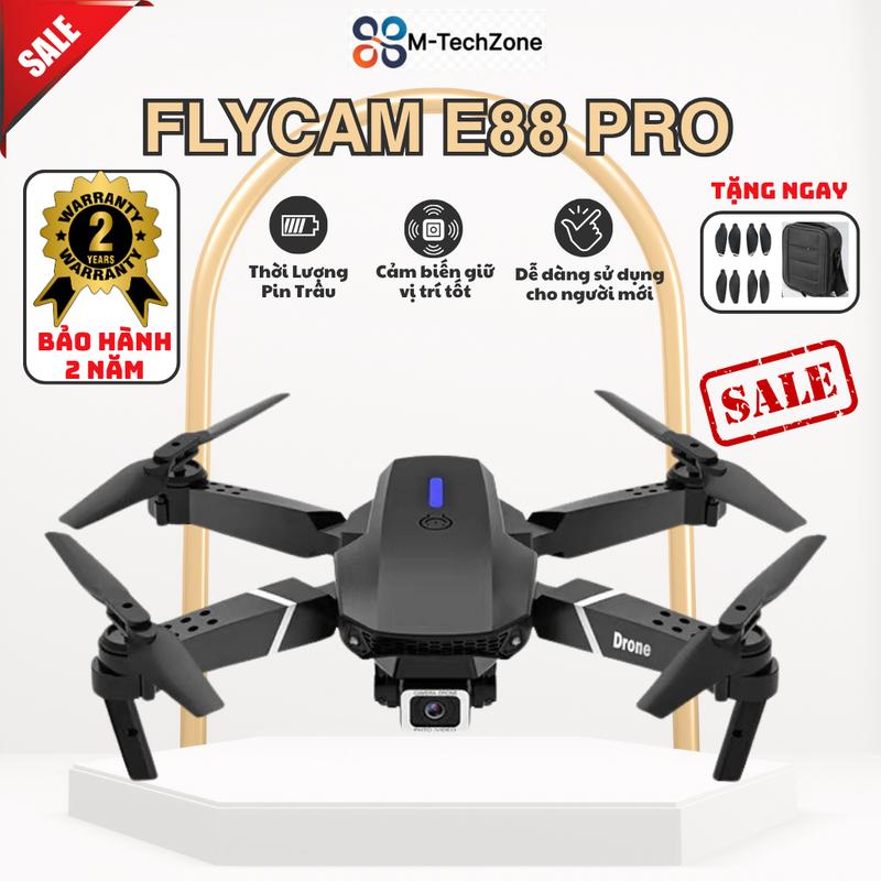  Flycam E88 Pro Giá Rẻ Máy Bay Điều Khiển Từ Xa Có Cảm Biến GPS Không Động Cơ Bền Bỉ Camera 4k Quay Phim Chụp Ảnh Thích Hợp Cho Người Mới Bảo Hành 2 Năm 