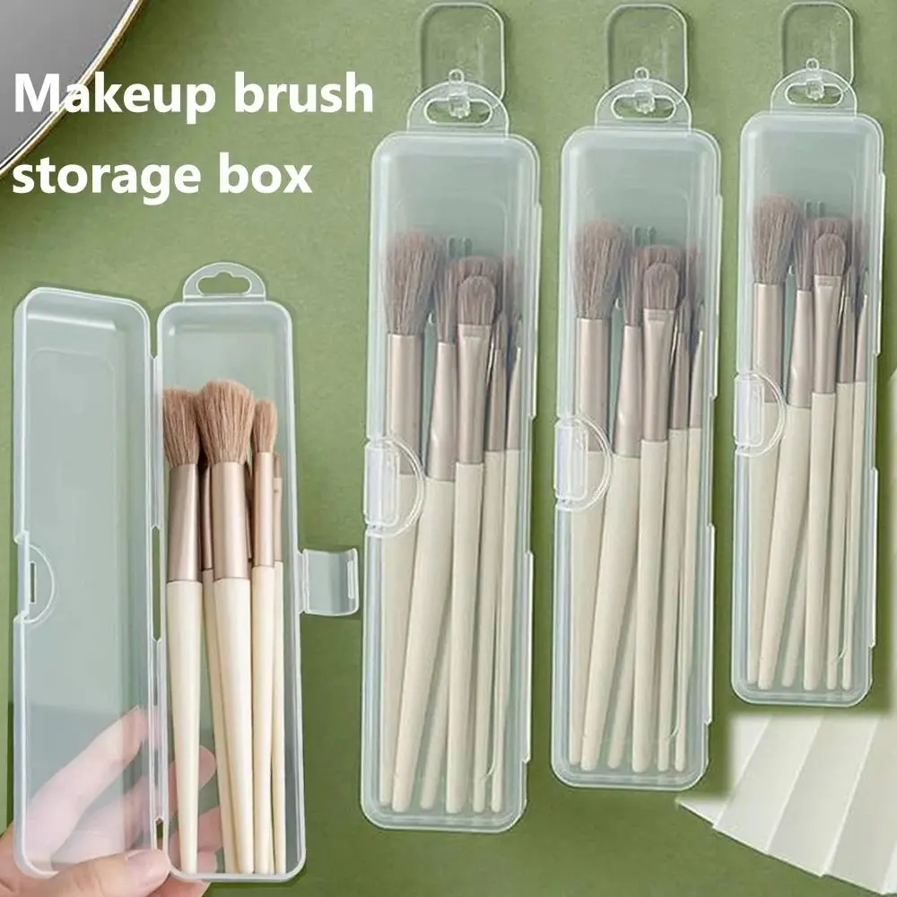Chihiro 1Pcs Durable Eyebrow Pencil Tableware Chopsticks Makeup Brush Storage Box with Cover Portable Plastic Box Organizer Multifunctional Transparent Beauty Tools