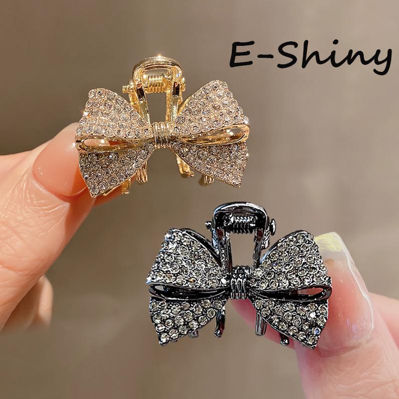 Kẹp Tóc Mái Bên Cua Thời Trang Mini, 1 Chiếc, Chất Liệu Hợp Kim Thắt Nơ, Kẹp Tóc Càng Cua Nhỏ Dành Cho Nữ, Phụ Kiện Cài Tóc