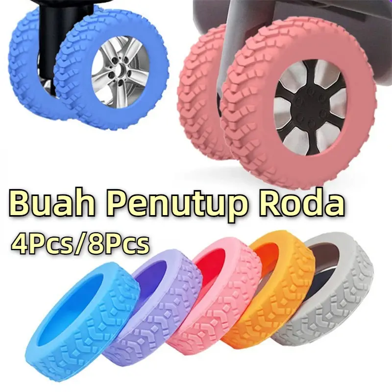 4/8 Pcs Buah Penutup Roda/Universal Silikon Pelindung Roda Koper Silikon Cover Pelindung Roda Koper 360 Luggage Trolley Wheel Kursi