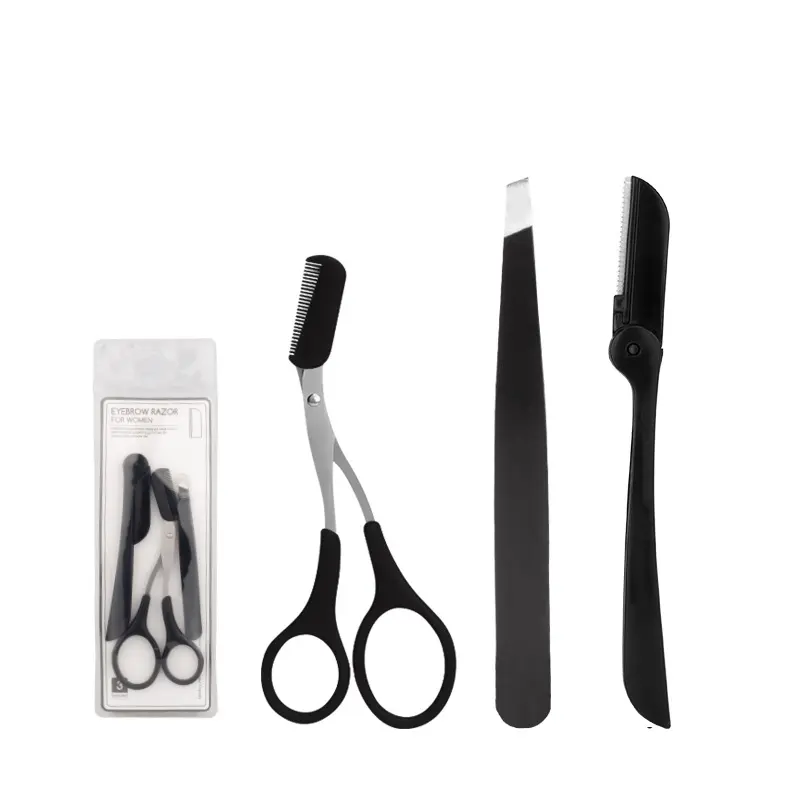 Eyebrow Trimmer Set Portable Folding Eyebrow Trimmer Stainless Steel Blade Eyebrow Shaver Razor Beauty Tool