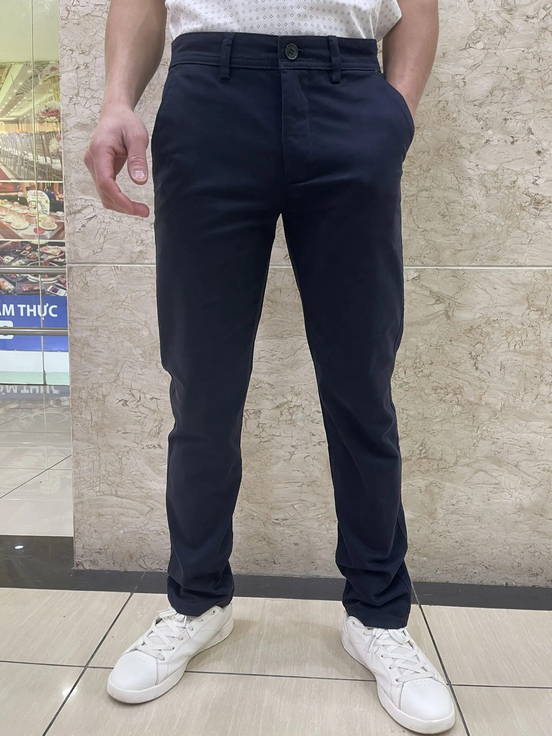 Quần kaki Nam Màu Xanh Than, Ống Đứng Lịch Sự, Chất Kaki Coton Co Dãn 4 Chiều, Thấm Hút Mồ Hôi Tốt Menswear Pants suông