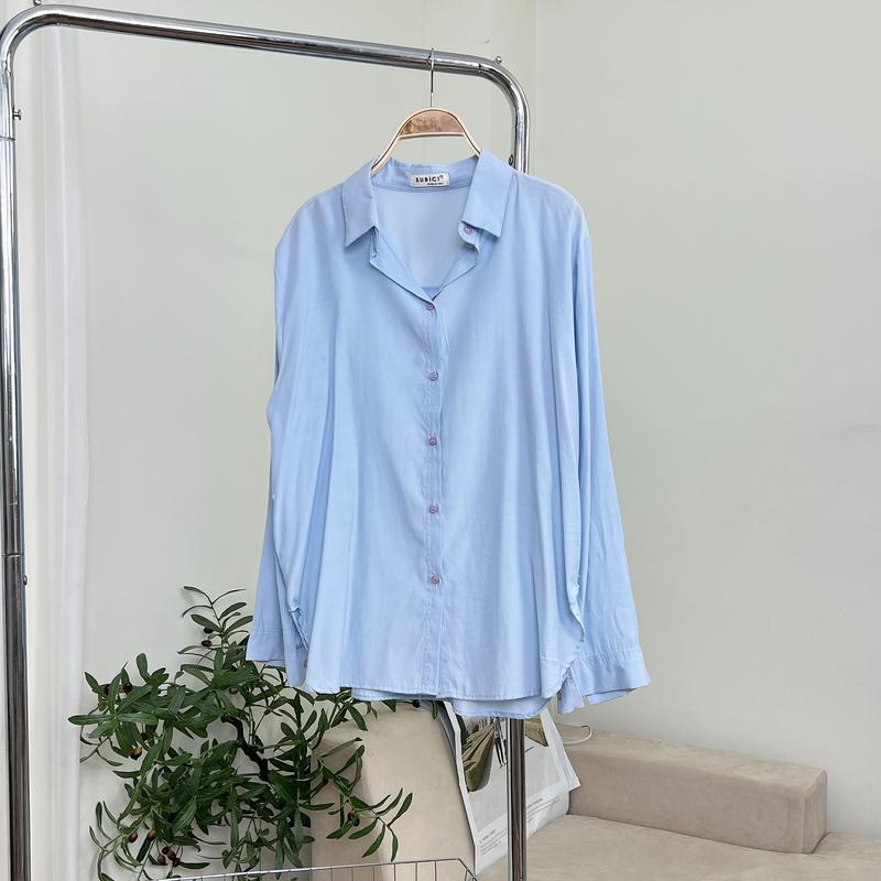 Áo Sơ Mi Công Sở Nữ  Màu Trơn Lụa Hàn Mềm Mại Freesize, Sơ Mi Nữ Nhiều Màu Form Rộng