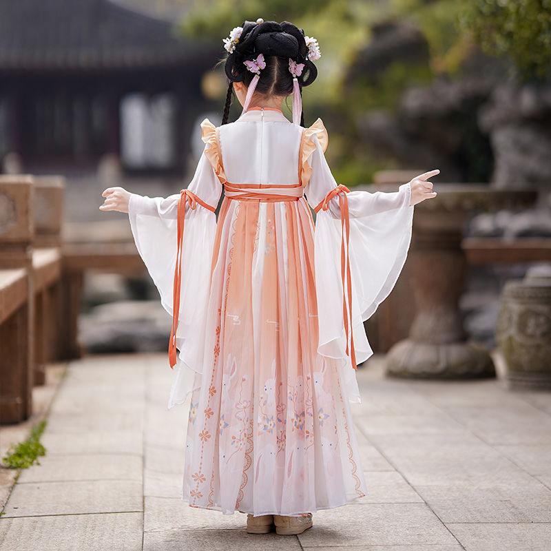 Hanfu Cô Gái Phong Cách Trung Quốc Trang Phục Mùa Hè, Trang Phục Cổ Trang Siêu Thanh Lịch, Áo Khoác Váy Công Chúa Trẻ Em, Thích Hợp Cho Mùa Xuân Và Mùa Thu, Trang Phục Đường Chuột Mới 2023 4