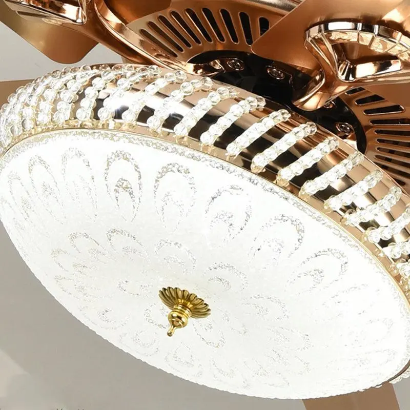 Quạt Trần Đèn gắn pha lê  , Sải Cánh 1m32, Công Suất 40w Chạy Êm Ái Với 6 Chế Độ Gió  Và 3 Chế Độ Ánh Sáng 2