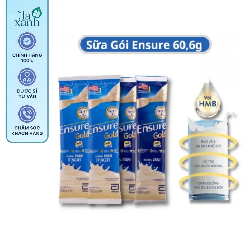 Sữa Ensure dạng gói 60,6g - Combo 10 gói 4