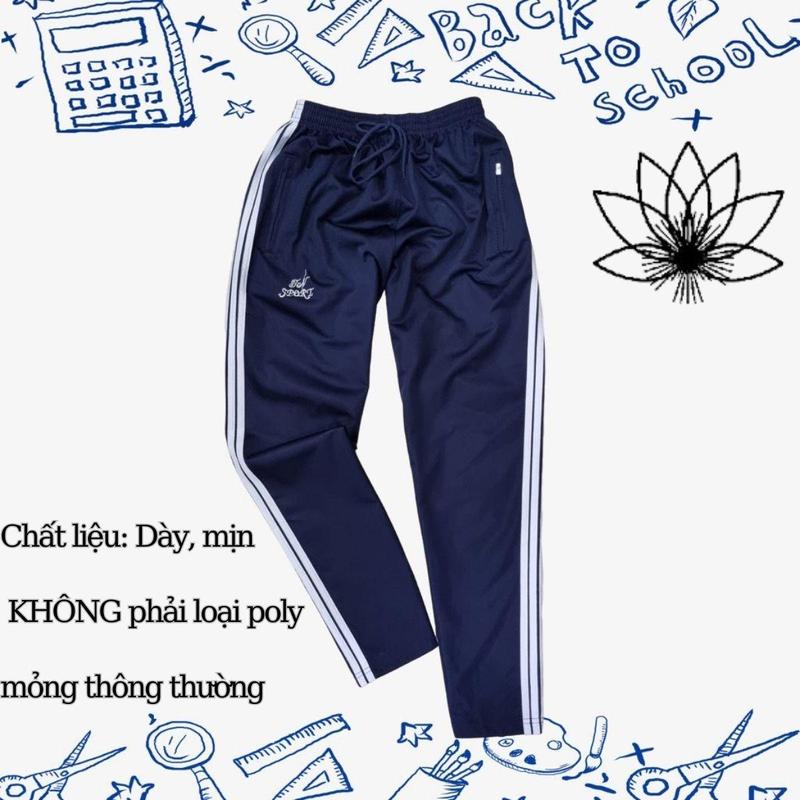 Quần thể dục học sinh 3 sọc, chất liệu dày dặn, BIG IZE 85kg, quần thun dài thể thao - NH Fashion Shop Nam Trang Phục Sport