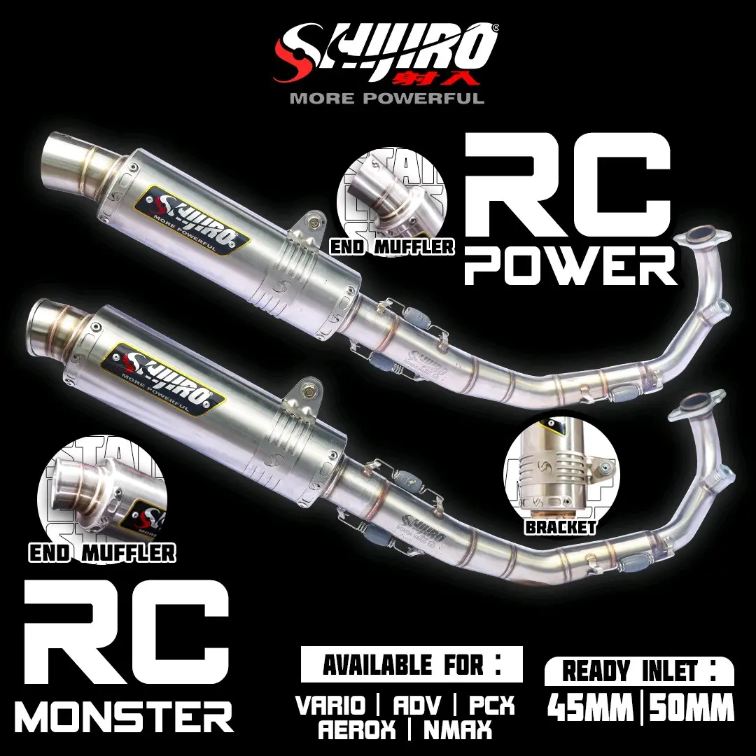 KNALPOT SHIJIRO RACING TYPE RC FOR N-MAX AEROX VARIO PCX ADV STYLO
