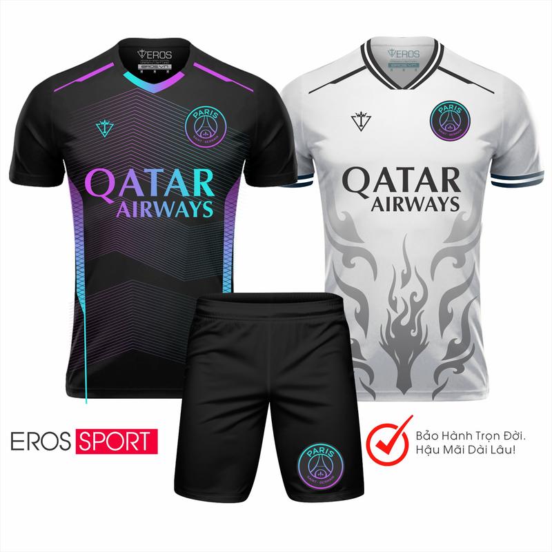 Combo PSG Win 8 (2 Áo + 1 Quần ) đồ bóng đá, PSG WIN 8, đồ bộ thun thể thao nam, Ngắn Tay. Top mẫu mới Eros Sport áobóng đáclb