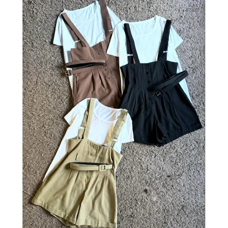Bella Overall Celana Pendek Wanita Korean Style / Jumpsuit Celana Pendek Panjang Setelan