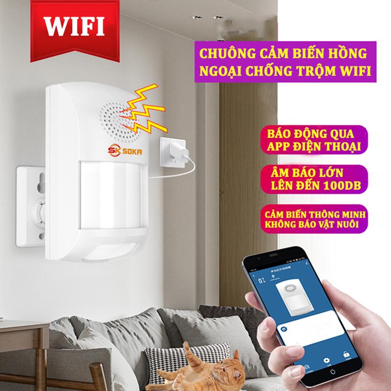 Báo động chống trộm cảm biến hồng ngoại thông minh Wifi SOKA- SW1