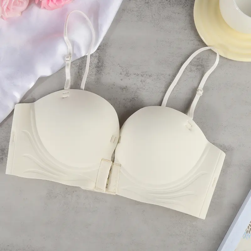 Áo Ngực Không Dây, Thoải Mái, Chống Trượt, Thích Hợp Cho Phụ Nữ Với Ngực Nhỏ Vô Hình Và Liền Mạch, Áo Ngực Nút Phía Trước 1